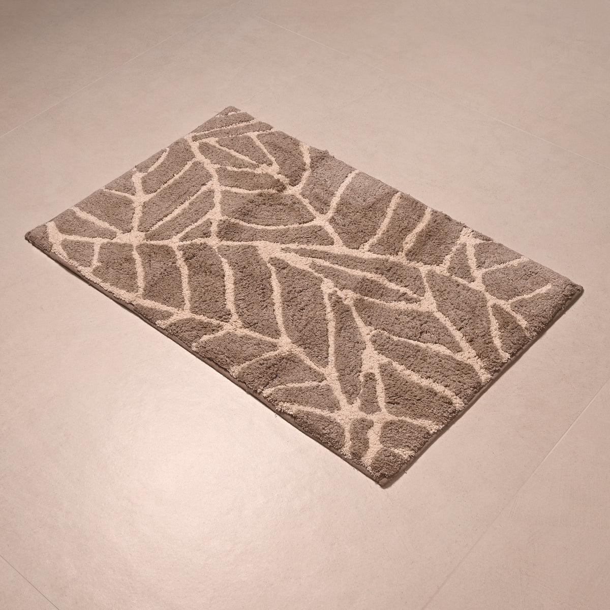 Tappeto da arredo ricami foglie 100% Cotone Leafy Zambaiti