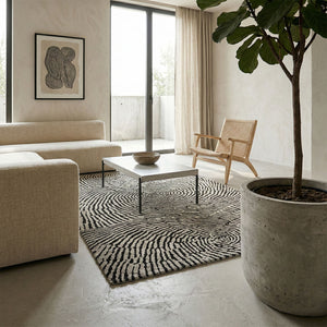 Tappeto arredo jacquard in ciniglia con antiscivolo Ondule Zambaiti