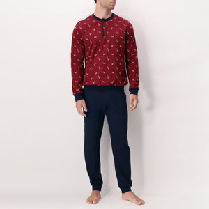 Pigiama uomo caldo cotone scollo a serafino Perofil VPRT92989