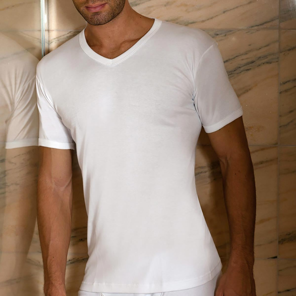 Maglia uomo Irge IRINT2 a punta mezza manica caldo cotone 3 pz