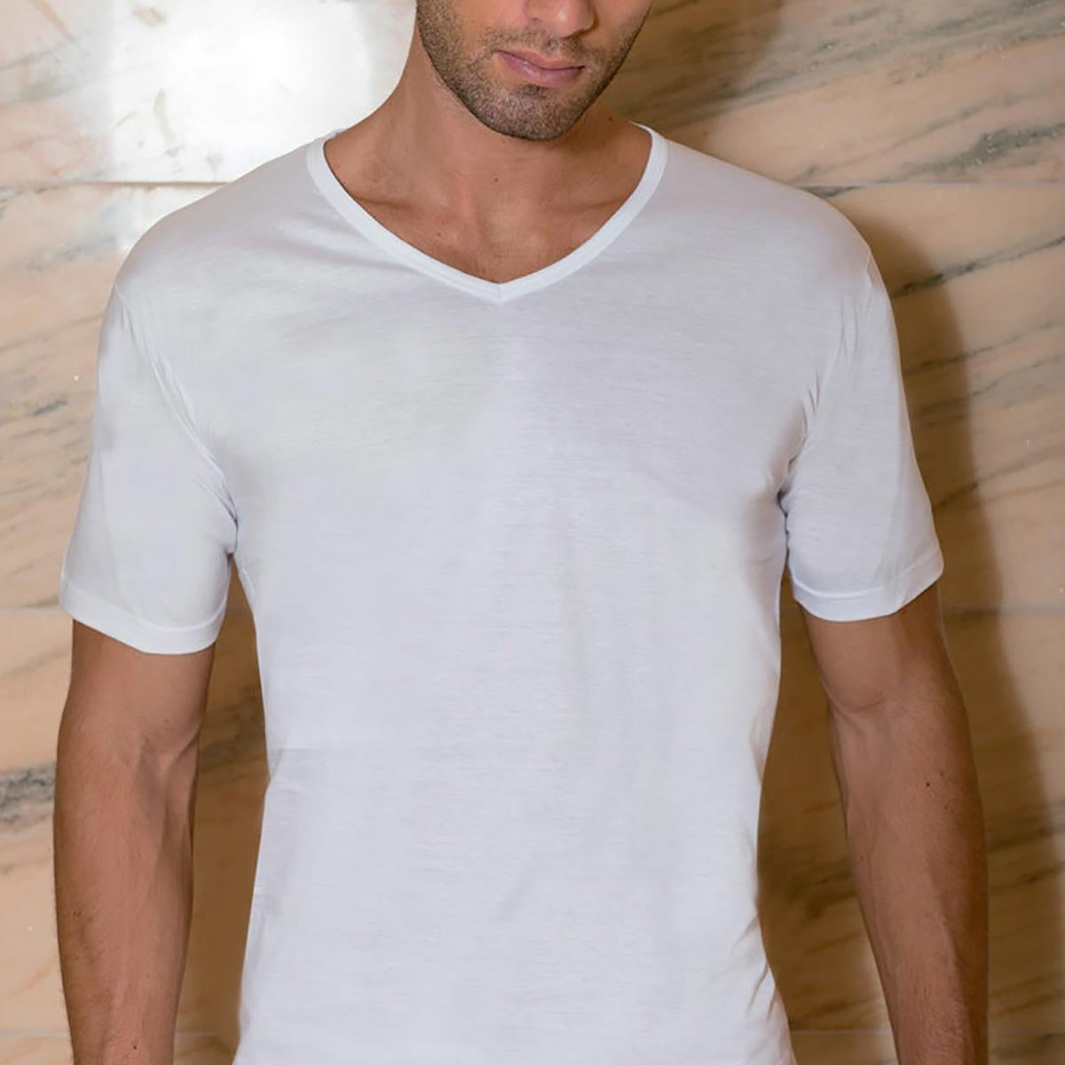 Maglia uomo mezza manica a punta Irge irm2 cotone 3 pz