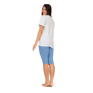 Pigiama donna aperto + pinocchietto in cotone 2001 - 187 calibrato
