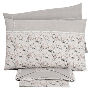 Lenzuola letto fantasia fiorata con smerlo Irge Praga Nova