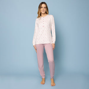 Pigiama Donna Interlock scollo a serafino maglia a fantasia Irge IRI 2156