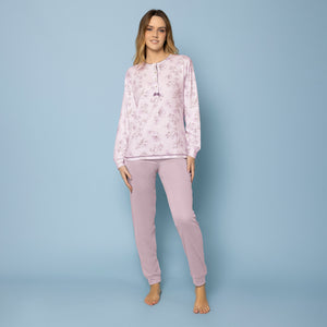 Pigiama Donna caldo cotone fantasia floreale Irge IRI2168