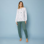 Pigiama Donna caldo cotone fantasia floreale Irge IRI2168