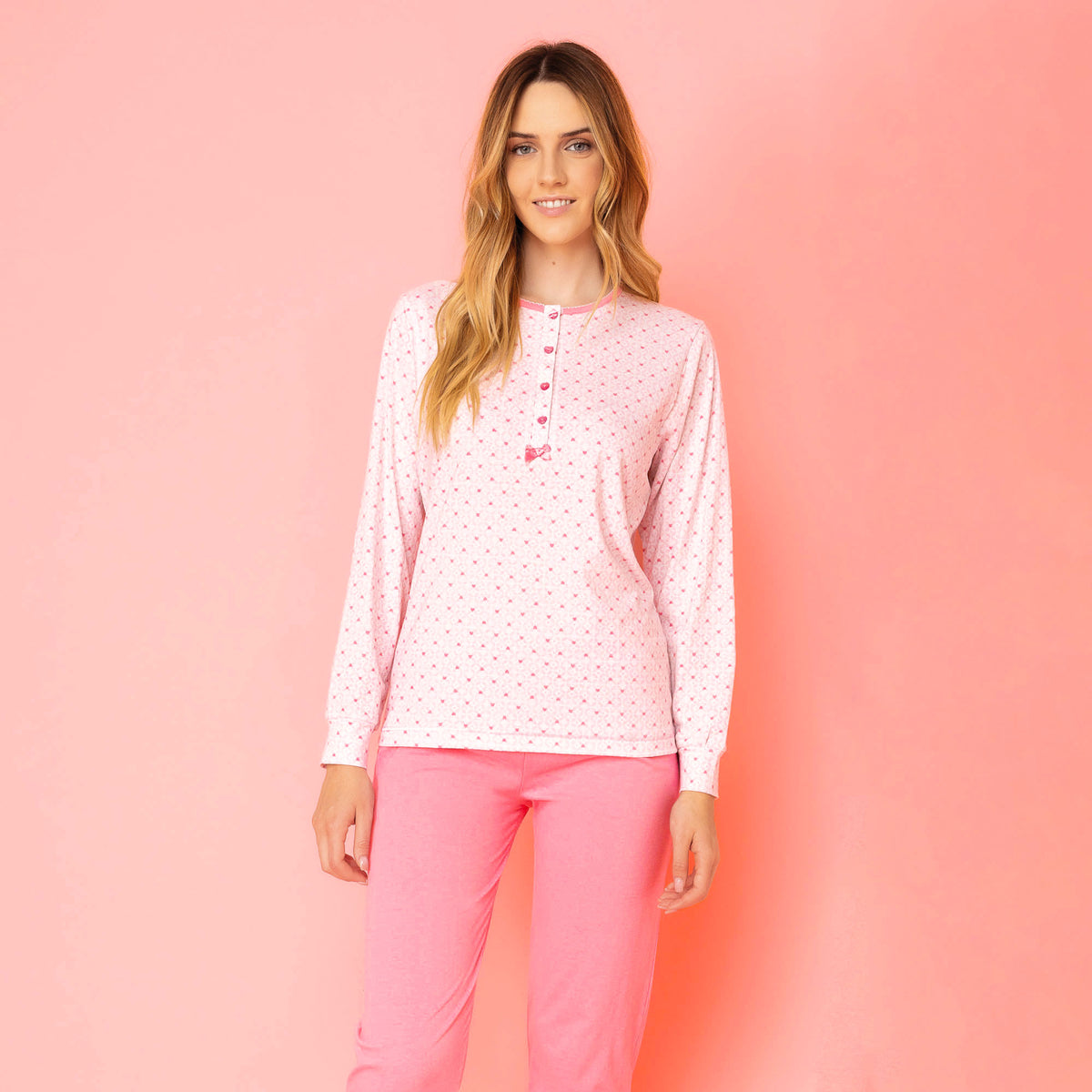 Pigiama donna Irge IRL1992 100% cotone cuori