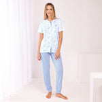 Pigiama donna con fiori 100% cotone Irge IRL2262