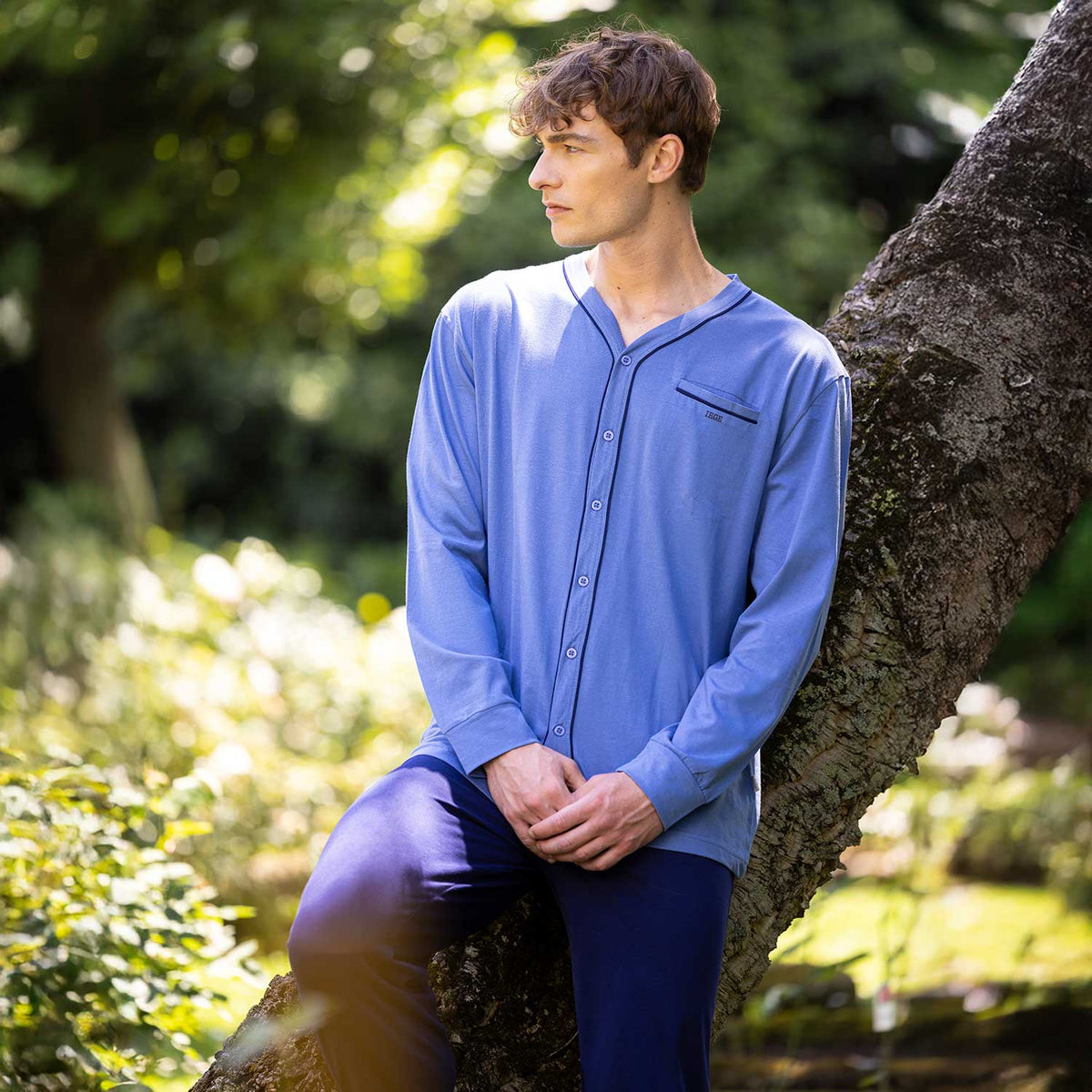 Pigiama uomo maglia aperta cotone leggero Irge IRL2521