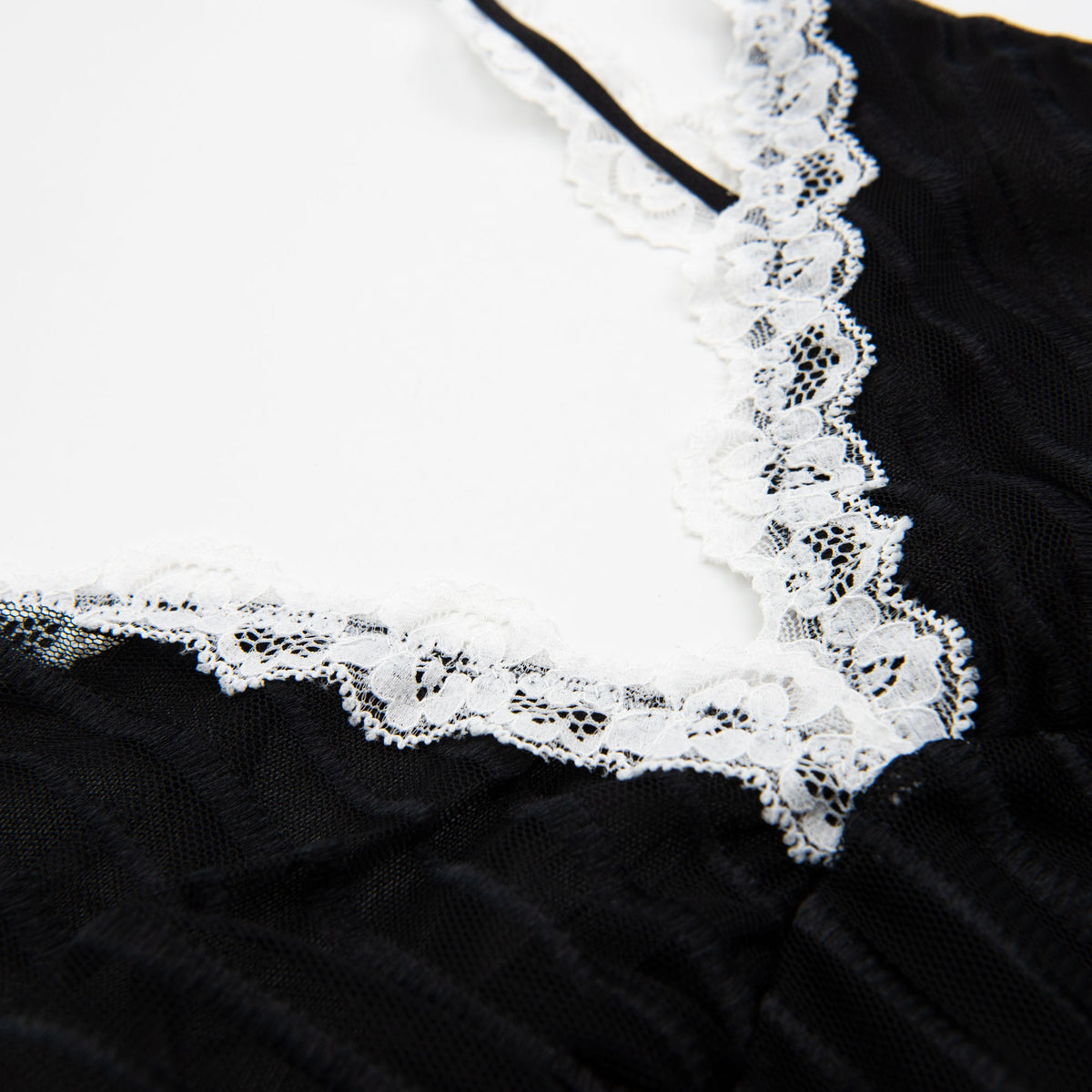 Body Donna Jadea 4191 tulle rigato e pizzo nero