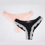 Brasiliano donna jadea chic 6052 nero e rosè tulle e pizzo 2 pezzi