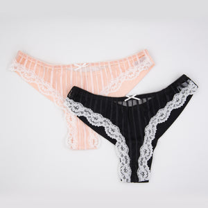 Brasiliano donna jadea chic 6052 nero e rosè tulle e pizzo 2 pezzi