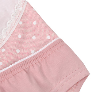 Coordinato Jadea 4341 canotta spalla stretta + slip cotone pois albicocca