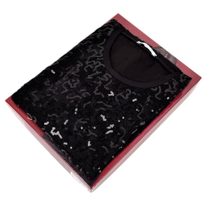 Maglia in pizzo con paillettes nera Jadea 4450