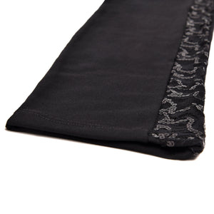 Leggings nero con dettaglio laterale pizzo e paillettes Jadea Galà 4451