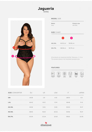 Body sexy curvy intimo hot aperto crotchless Jagueria Obsessive