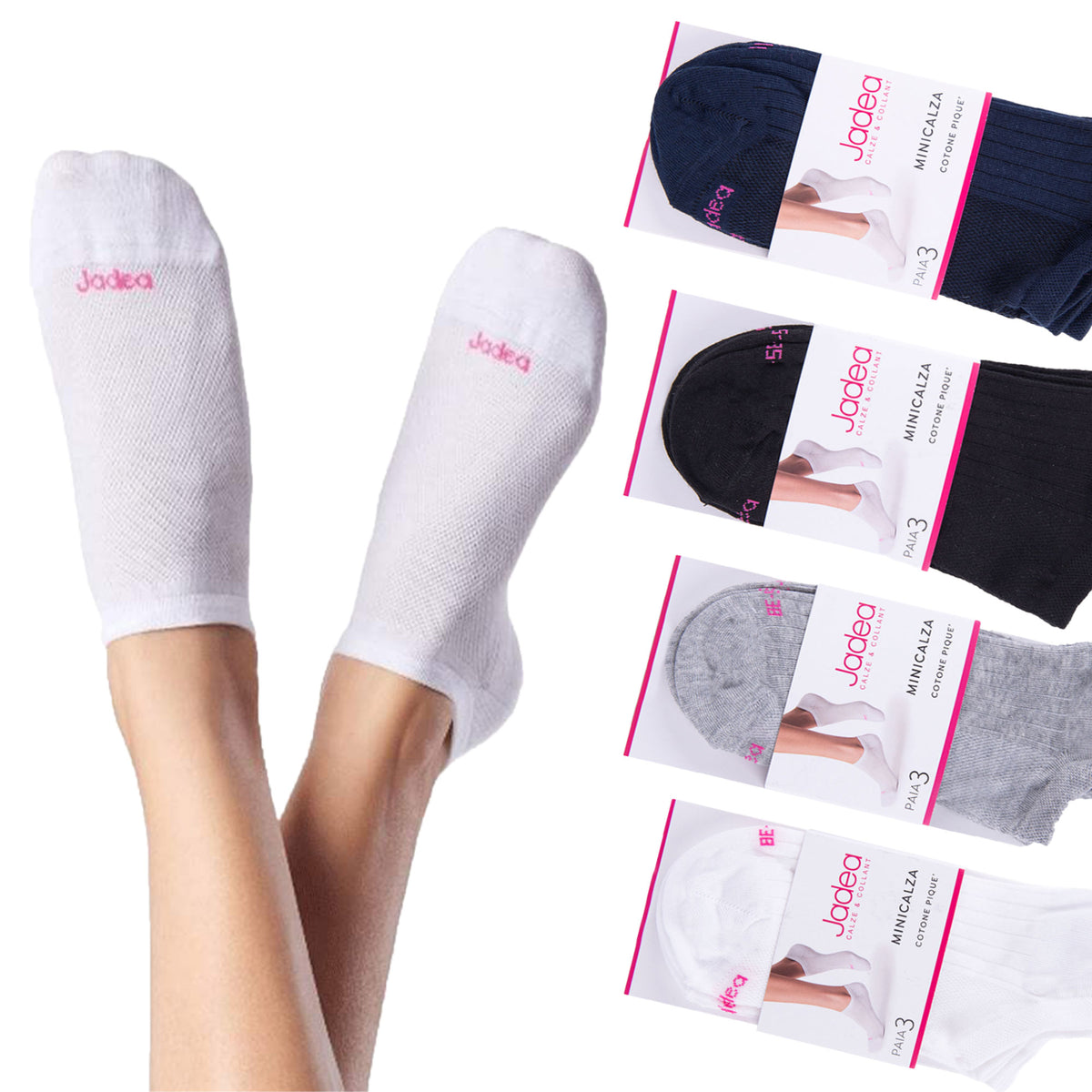 Minicalza donna Jadea JB742 cotone elasticizzato 3 paia