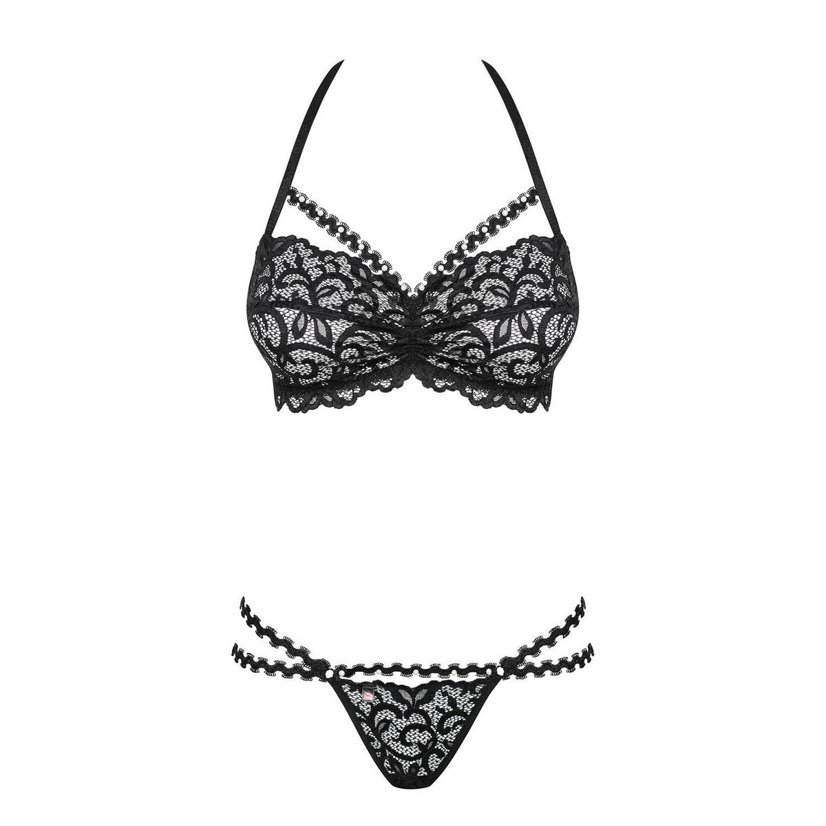 Sexy set reggiseno + perizoma Obsessive Joylace pizzo con perline 2 pz