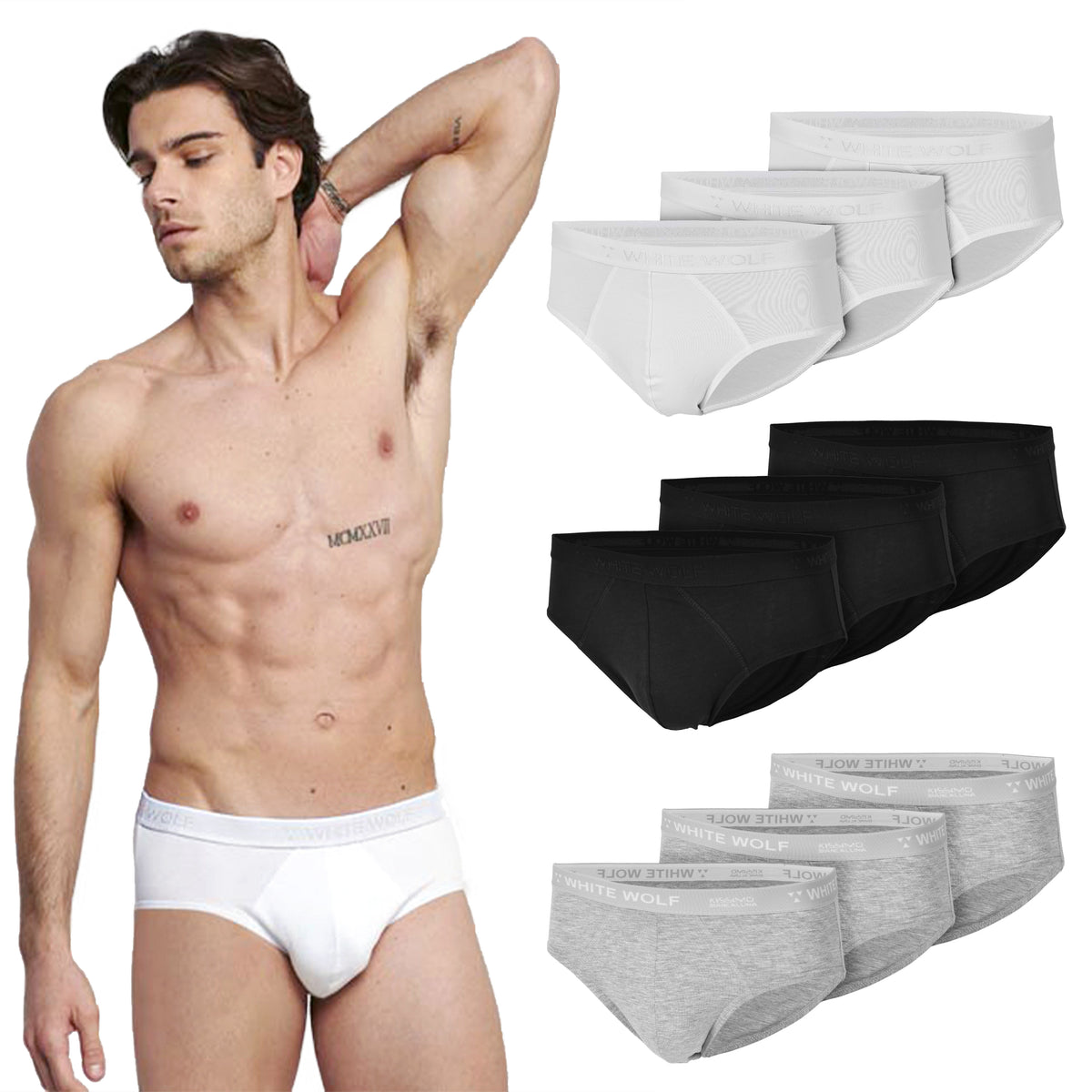 Slip uomo midi Biancaluna Kissimo WP202 cotone elasticizzato 3 pz