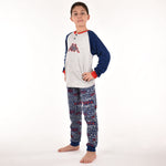 Pigiama bambino Kappa caldo cotone colorato 21420 grigio rosso