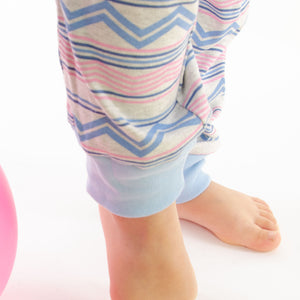 Pigiama bambina caldo cotone bimba Kappa fantasia 21384 celeste