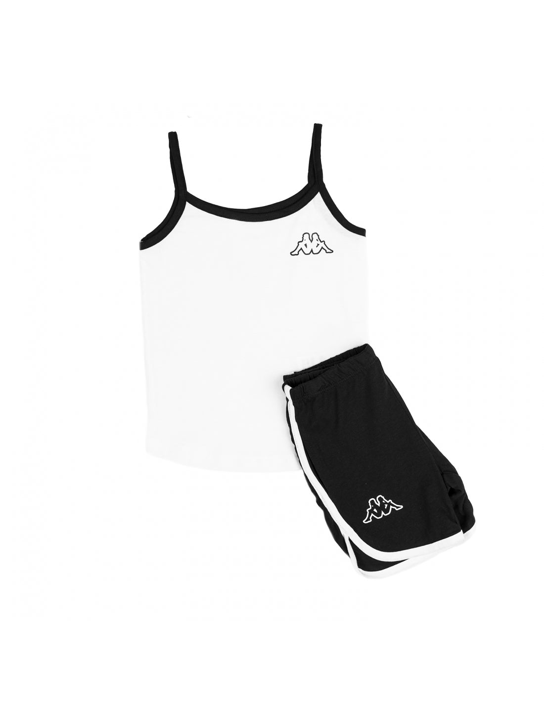 Pigiama bambina Kappa 21340B corto in cotone bianco