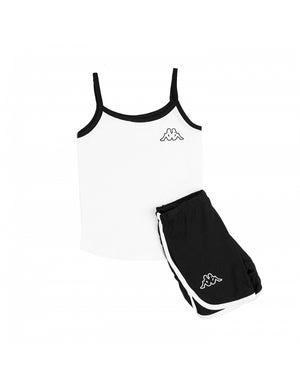 Pigiama bambina Kappa 21340B corto in cotone bianco