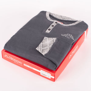 Pigiama uomo Kappa 21417 caldo cotone con polsini grigio rombi