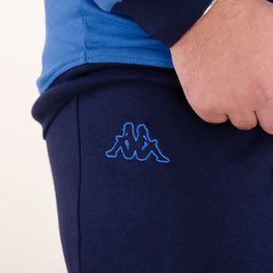 Pigiama uomo Kappa 21268 aperto caldo cotone con polsini blu royal