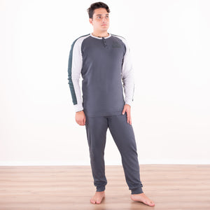 Pigiama uomo calibrato Kappa 21273 caldo cotone conformato grigio piombo