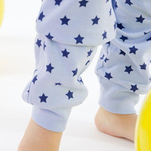 Pigiama bambina caldo cotone con stelle Kappa celeste 21382B
