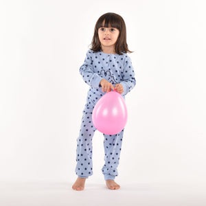 Pigiama bambina caldo cotone con stelle Kappa celeste 21382B