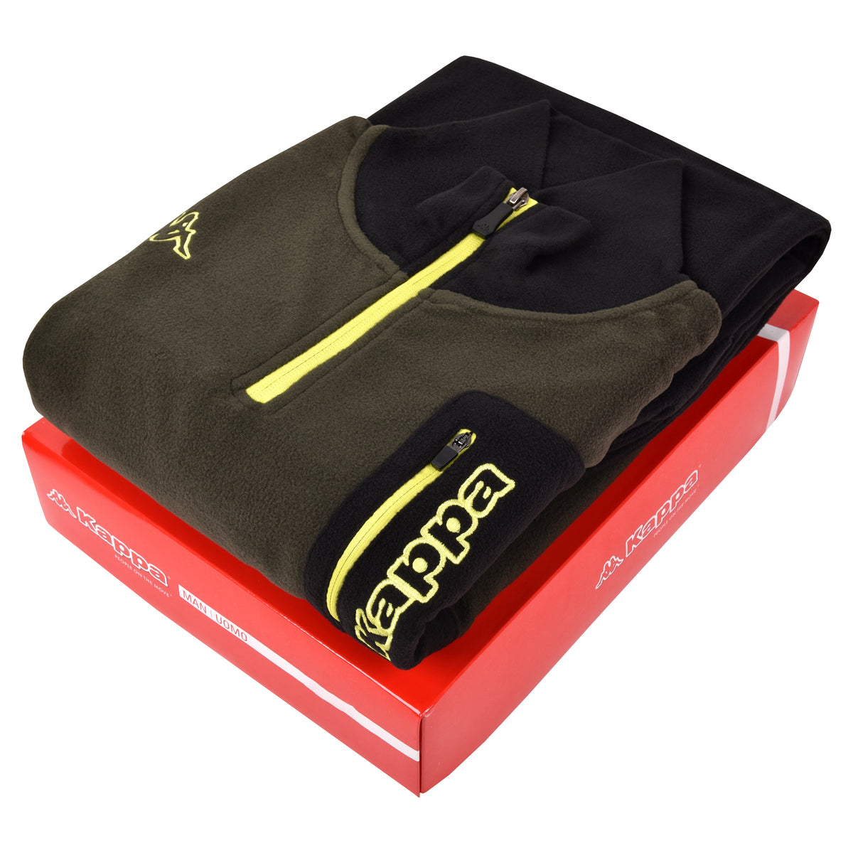 Pigiama tuta in pile micro polar mezza zip e taschino Kappa 22133 militare