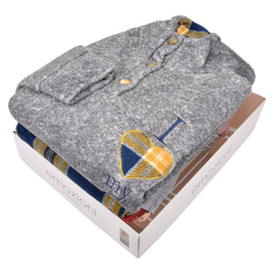 Pigiama donna invernale coral fantasia tartan grigio e giallo Karelpiù SE3466