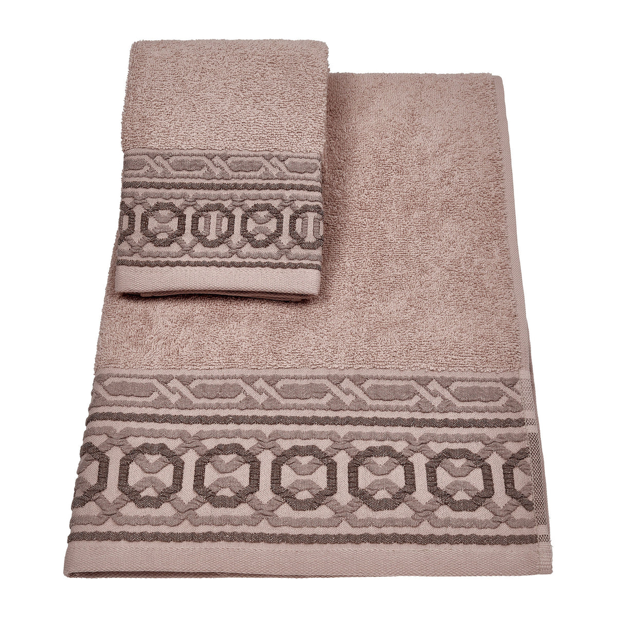 Vingi set asciugamani viso + ospite cotone Kelly beige