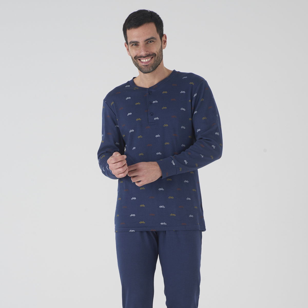 Pigiama uomo caldo cotone a serafino Karel KF5121