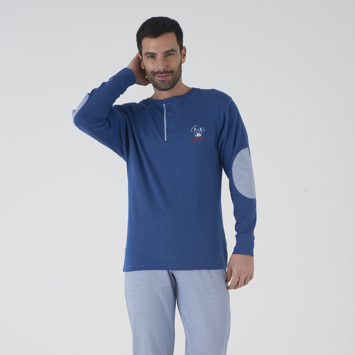 Pigiama uomo cotone caldo fantasia Karel KF5135