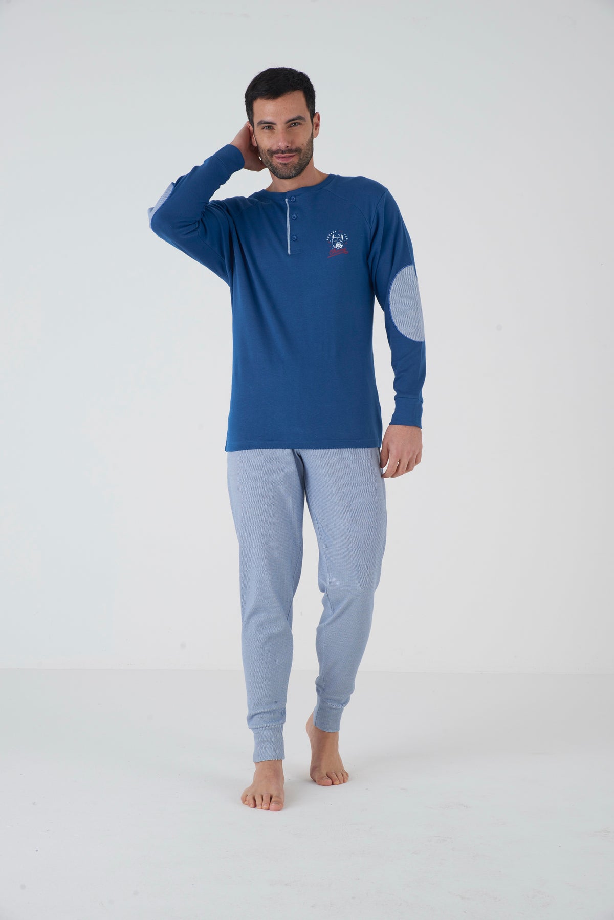 Pigiama uomo cotone caldo fantasia Karel KF5135