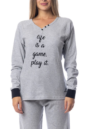 Pigiama Kappa donna grigio melange caldo cotone modello sportivo KWW22209
