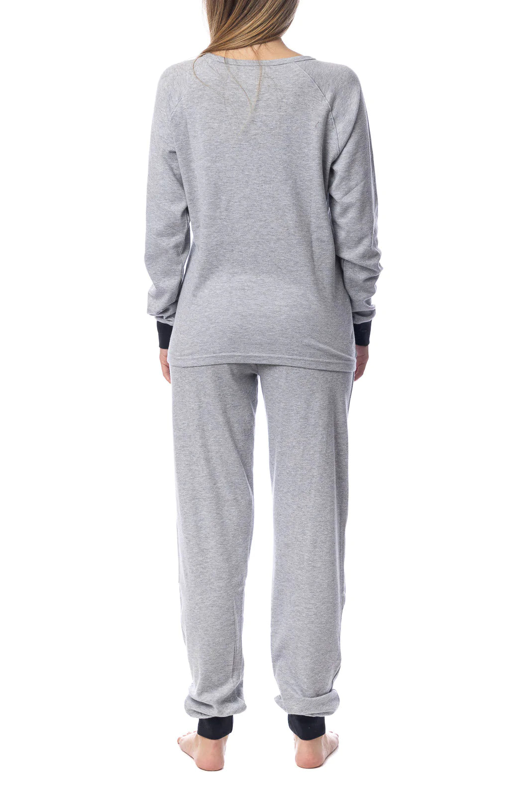 Pigiama Kappa donna grigio melange caldo cotone modello sportivo KWW22209