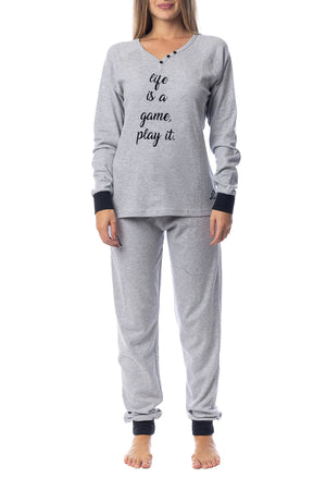 Pigiama Kappa donna grigio melange caldo cotone modello sportivo KWW22209