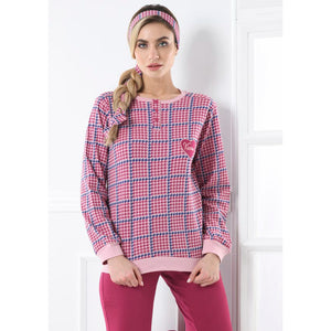 Pigiama donna caldo cotone Biancaluna D3009 pied de poule