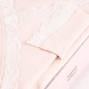 Pigiama donna Biancaluna D2100 caldo cotone cipria con pizzo
