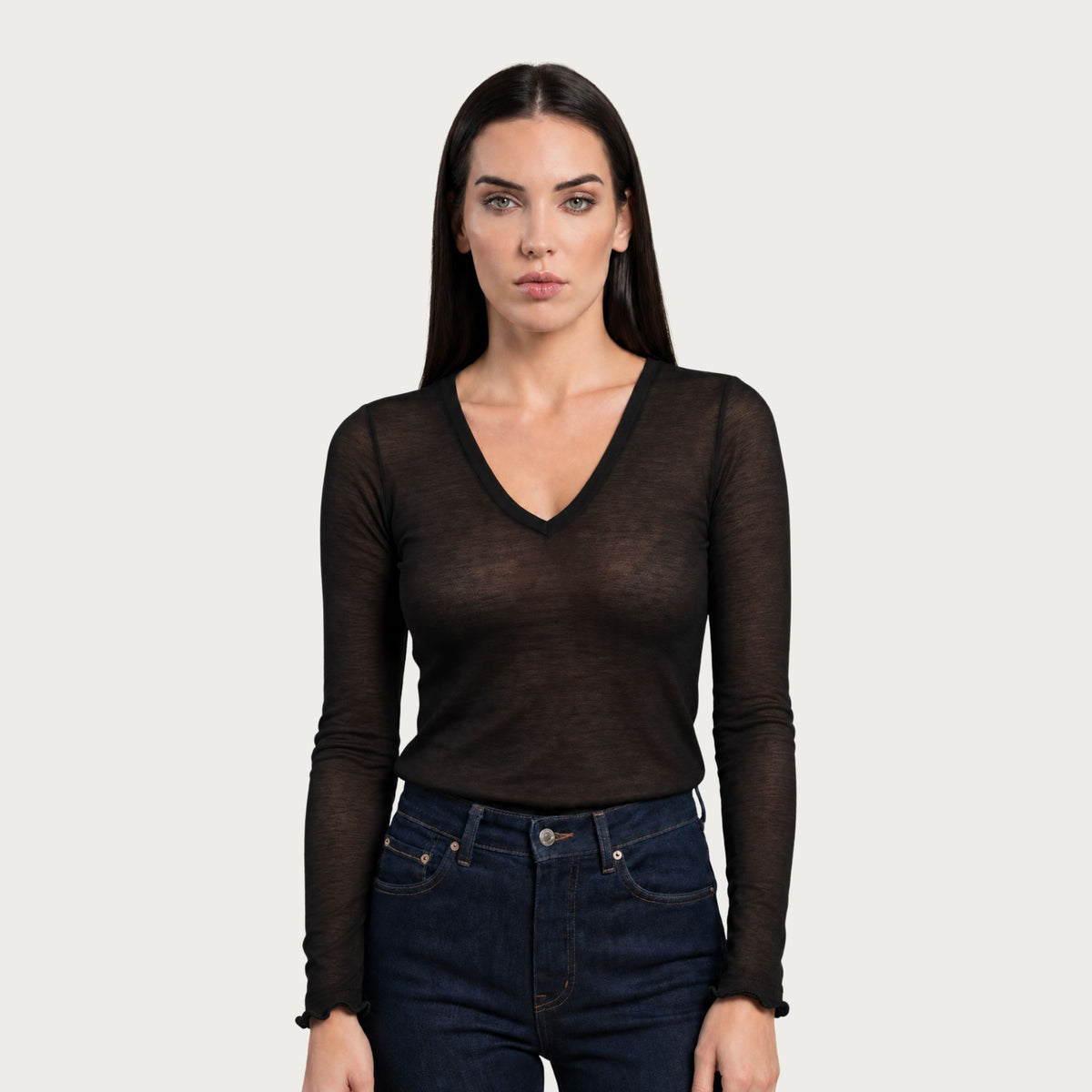 Maglia donna scollo a v in cashmere Biancaluna Elettra