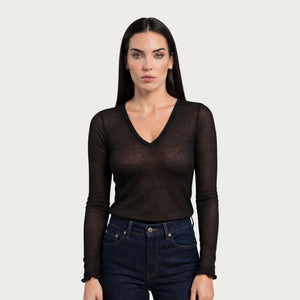 Maglia donna scollo a v in cashmere Biancaluna Elettra