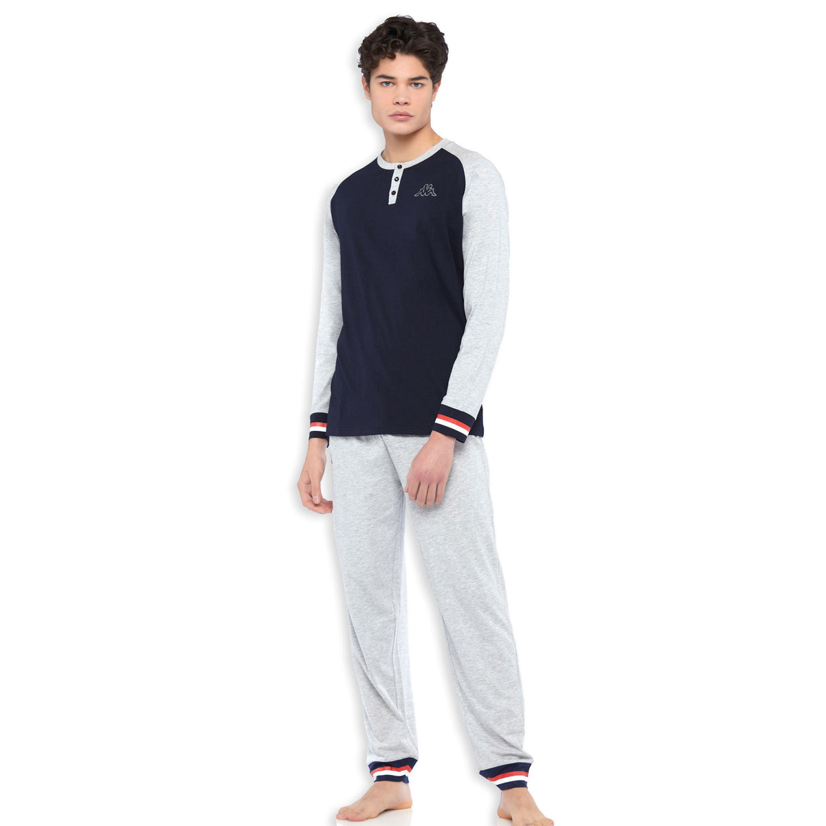 Pigiama uomo cotone Kappa KMS22801 grigio melange