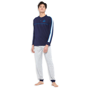 Pigiama uomo lungo cotone leggero Kappa 22803 navy