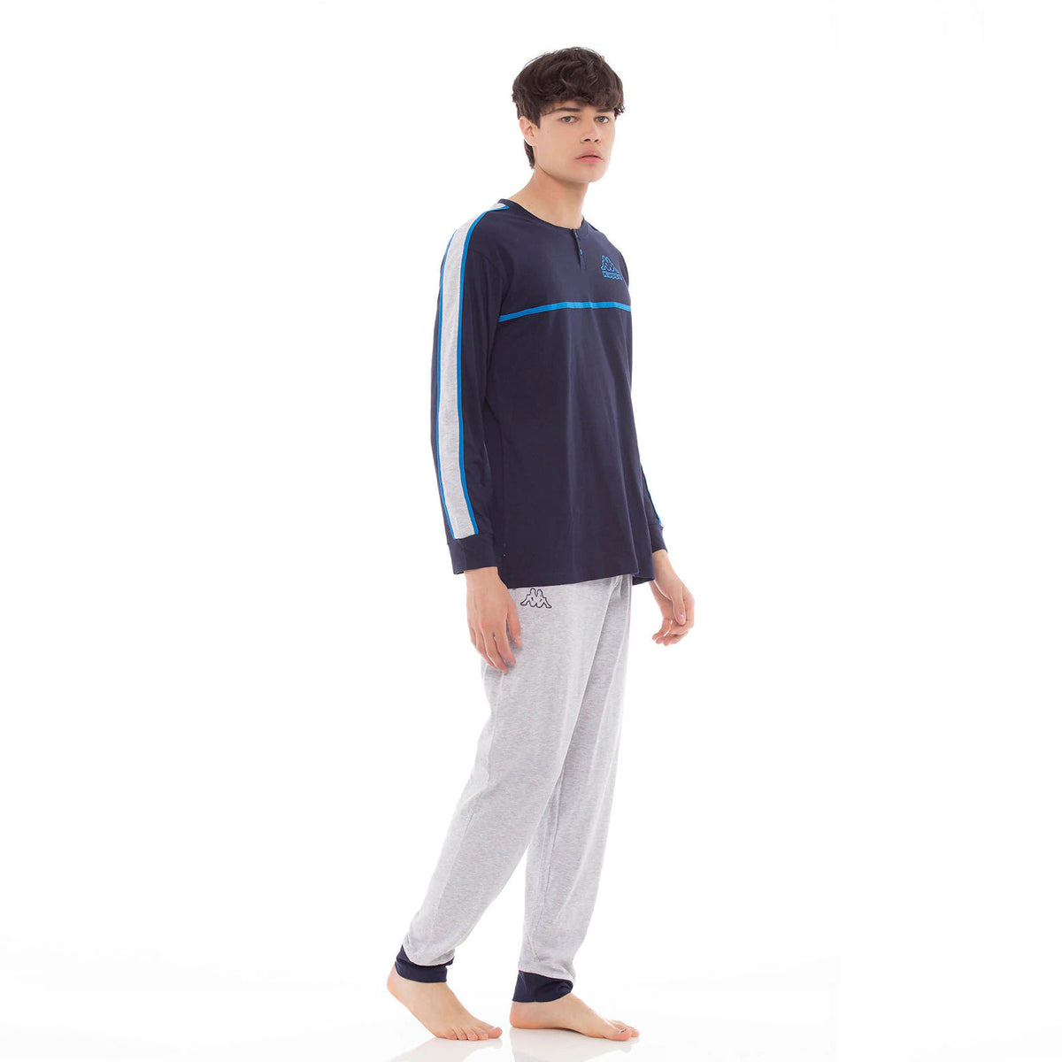 Pigiama uomo lungo cotone leggero Kappa 22803 navy