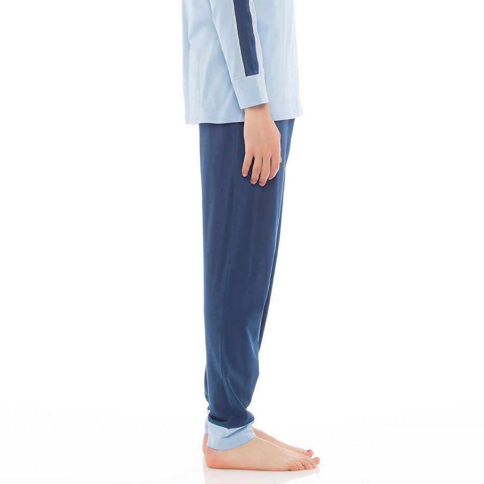 Pigiama uomo lungo cotone leggero Kappa 22803 celeste