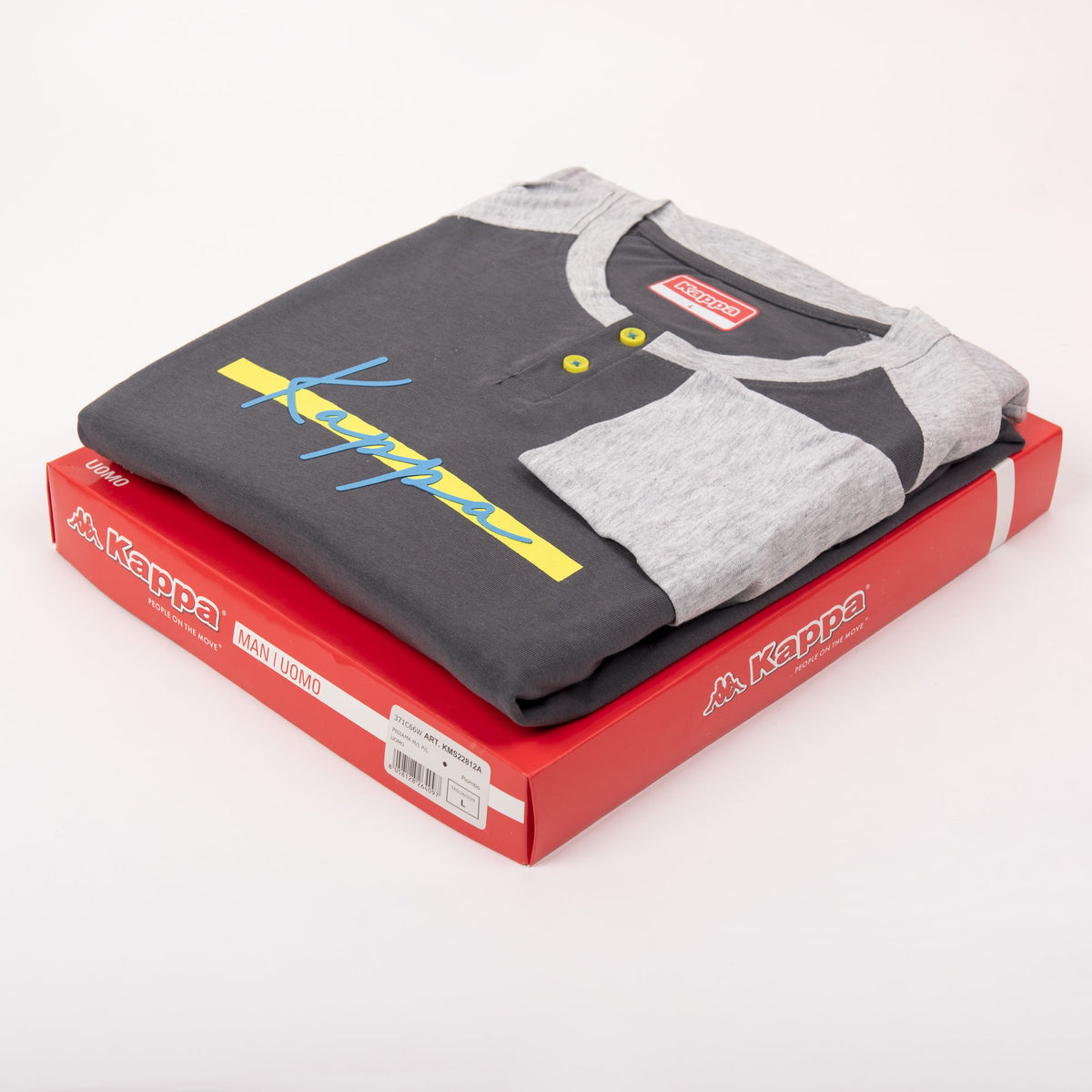 Pigiama Kappa uomo in cotone leggero sportivo KMS 22812 piombo